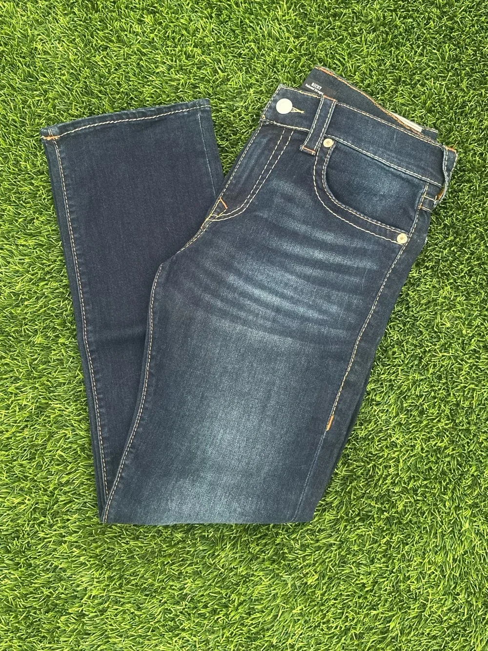 True Religion Ricky Relaxed Straight Jeans 32 Dark Wash